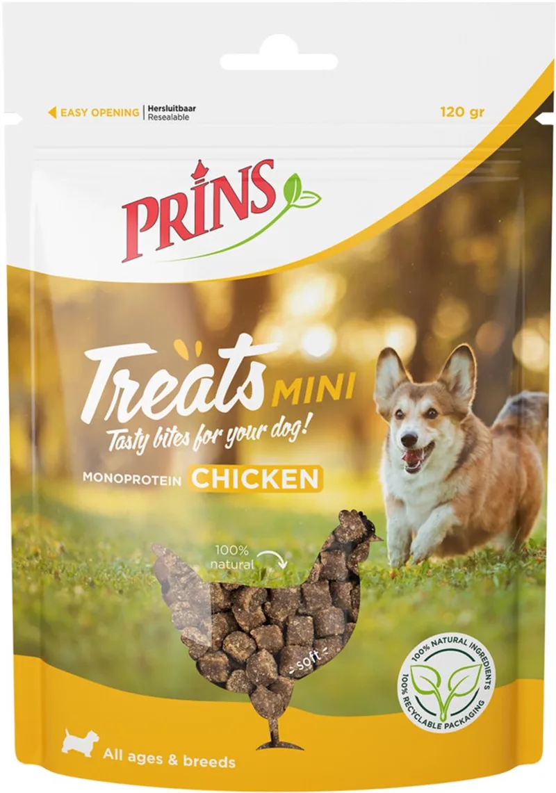 Treats Dog Chicken Mini 10x 120 g by Prins – product photo