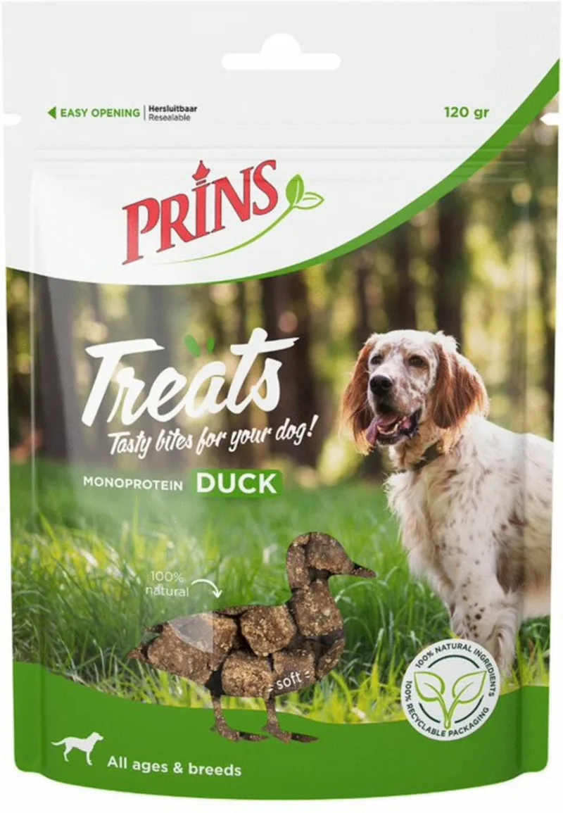 Treats Dog Duck 120gr by Prins – product photo