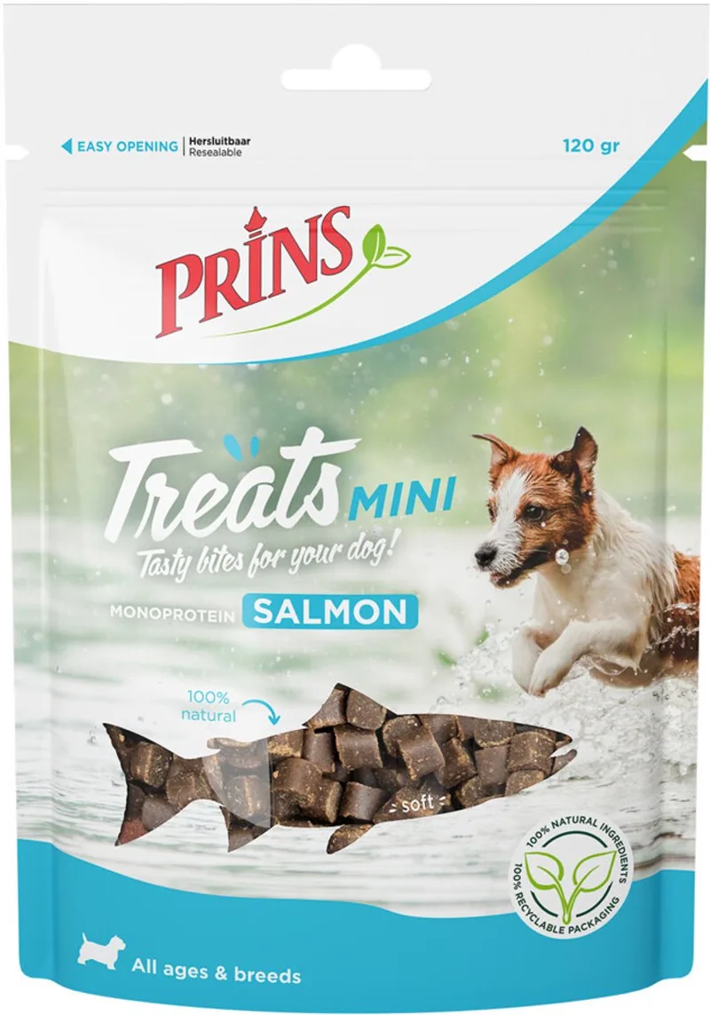 Treats Dog Salmon Mini 10x 120 g de Prins – photo produit