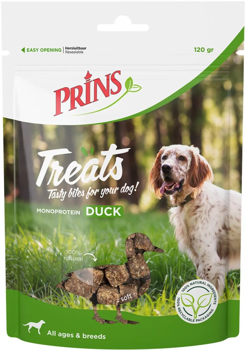 Treats - Hondensnacks - Eend - 6 x 120g by Prins – product photo