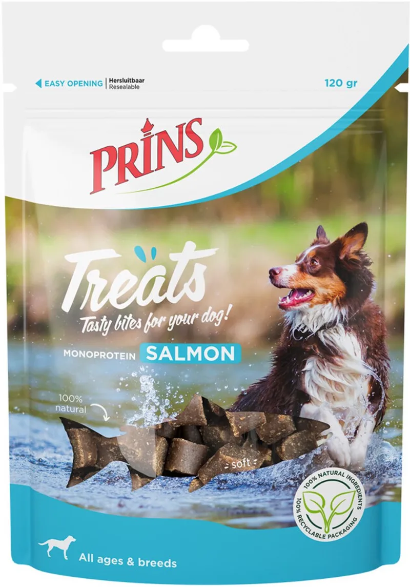Treats - Hondensnacks - Zalm - 6 x 120g de Prins – photo produit