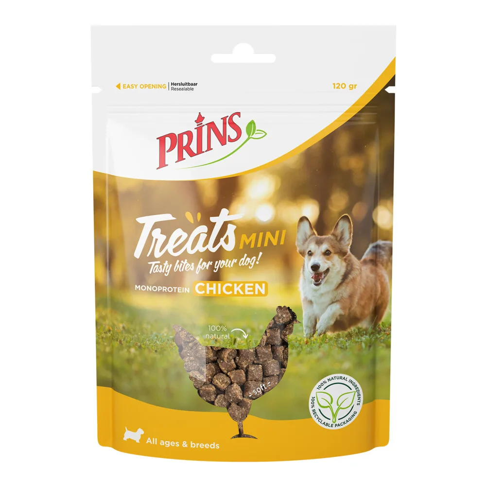 Treats Mini Hondensnacks Kip 120 gr van Prins – productfoto