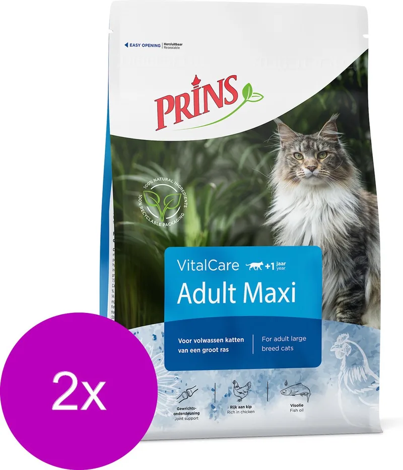 Vitalcare Cat Adult Maxi Gevogelte - Kattenvoer - 2 x 1.5 kg von Prins – Produktfoto