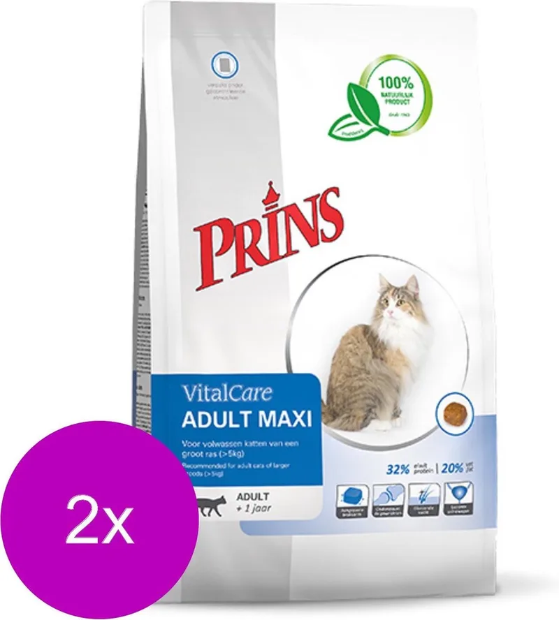 Vitalcare Cat Adult Maxi Gevogelte - Kattenvoer - 2 x 10 kg de Prins – photo produit