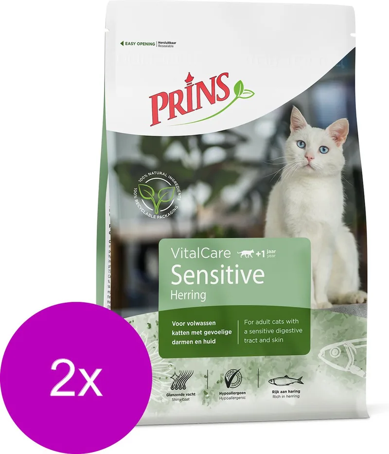 Vitalcare Cat Hypo Allergeen Vis - Kattenvoer - 2 x 1.5 kg by Prins – product photo