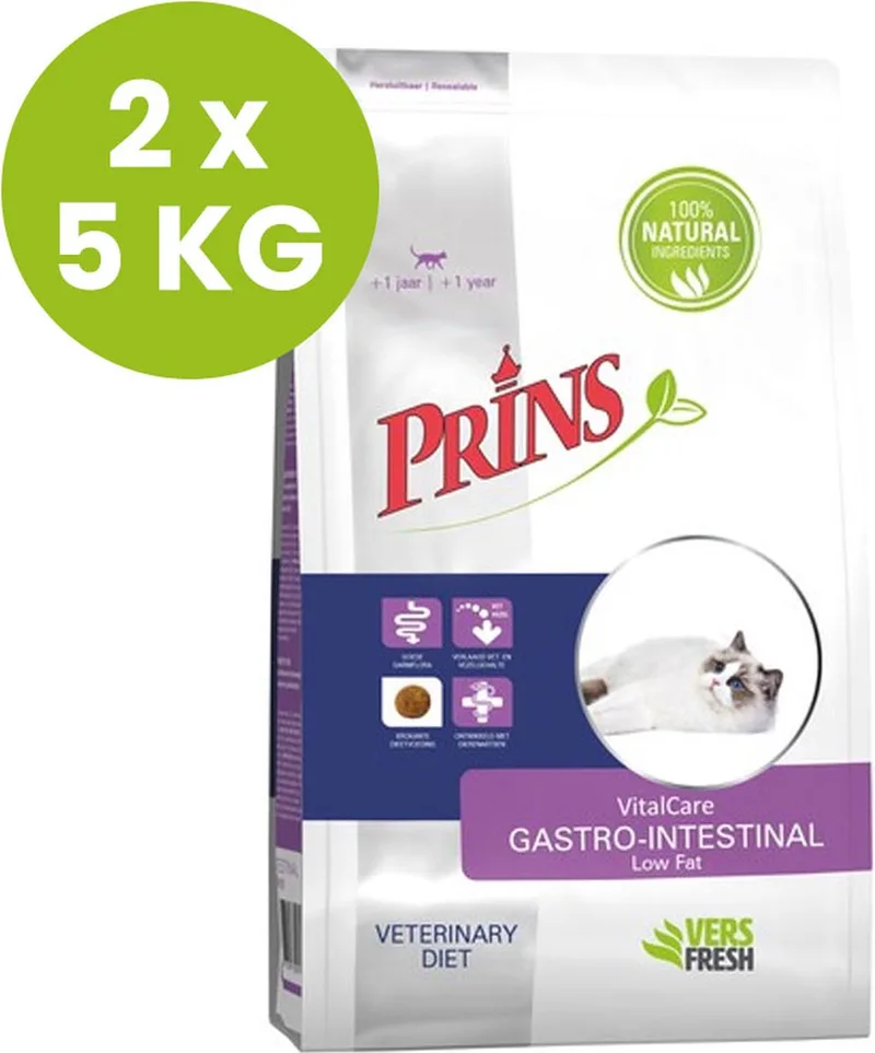VitalCare Diet Gastro-Intestinal - Kattenvoer - 2 x 5 KG de Prins – photo produit