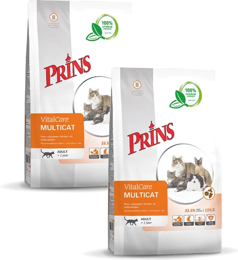 Vitalcare Multicat Gevogelte - Kattenvoer - 2 x 1.5 kg de Prins – photo produit