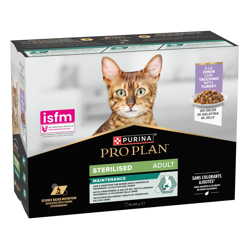 10x85g PURINA PRO PLAN Cat Gesteriliseerd Adult Onderhoud Kalkoen natvoer voor katten van Purina Pro Plan – productfoto