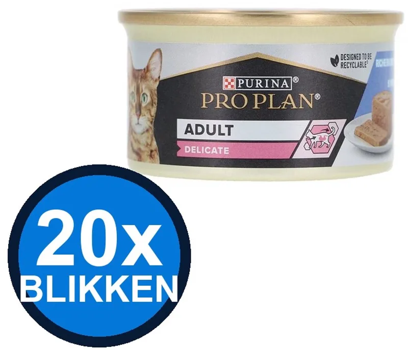 20x Pro Plan - Cat Mousse Delicate Kalkoen - Kattenvoer Natvoer - 85 g de Purina Pro Plan – photo produit