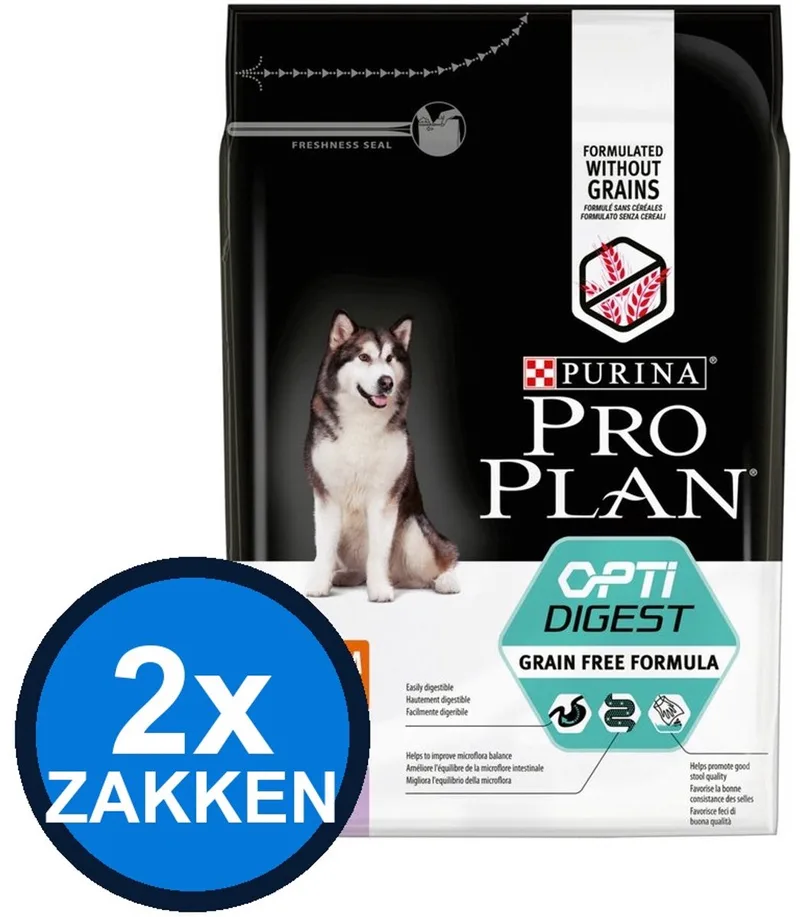 2x Pro Plan - Adult Medium & Large Sensitive Digestion Kalkoen Graanvrij - Hondenvoer Droogvoer - 2.5 kg by Purina Pro Plan – product photo
