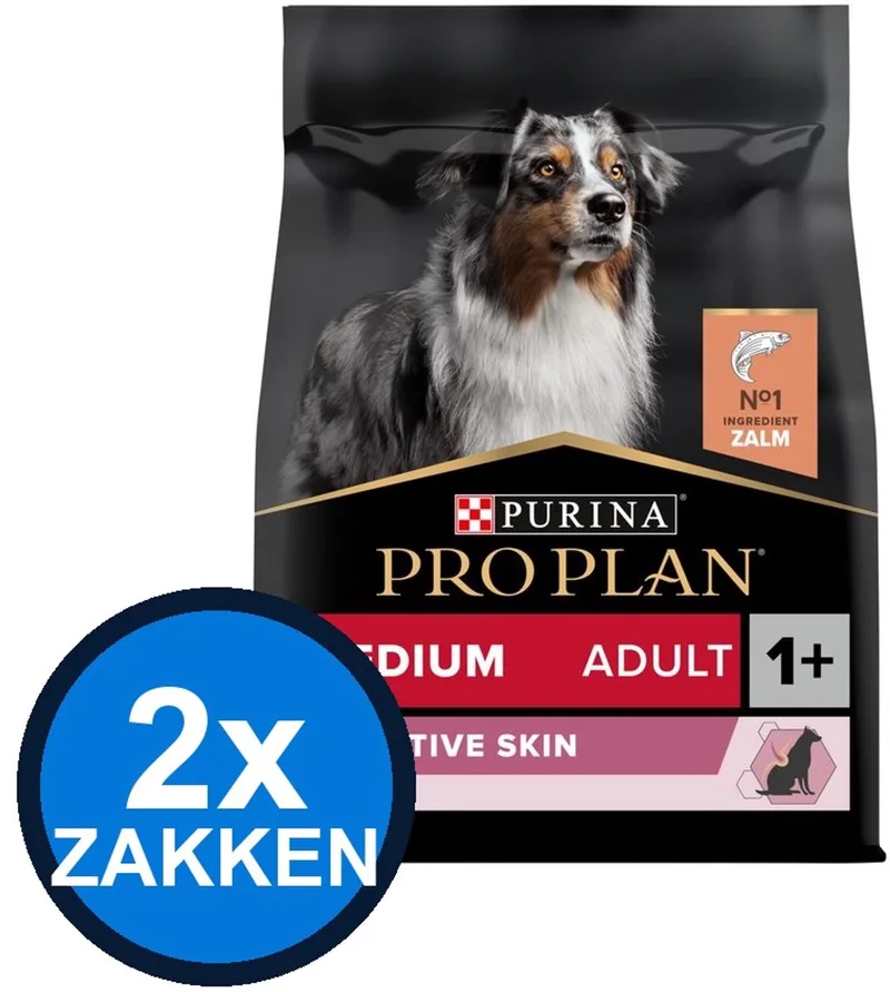 2x Pro Plan - Adult Medium Sensitive Skin Zalm - Hondenvoer Droogvoer - 3 kg by Purina Pro Plan – product photo