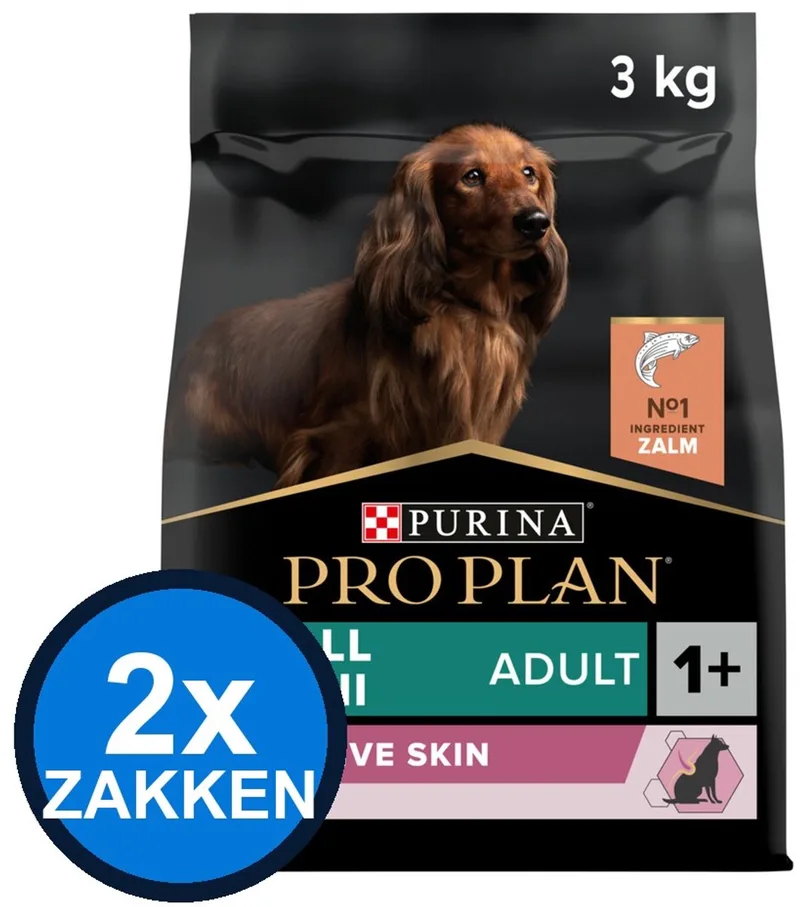 2x Pro Plan - Adult Small & Mini Sensitive Skin Zalm - Hondenvoer Droogvoer - 3 kg von Purina Pro Plan – Produktfoto