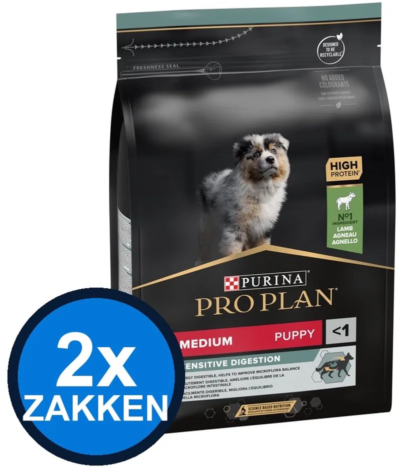 2x Pro Plan - Puppy Medium Sensitive Digestion Lam - Hondenvoer Droogvoer - 3 kg by Purina Pro Plan – product photo