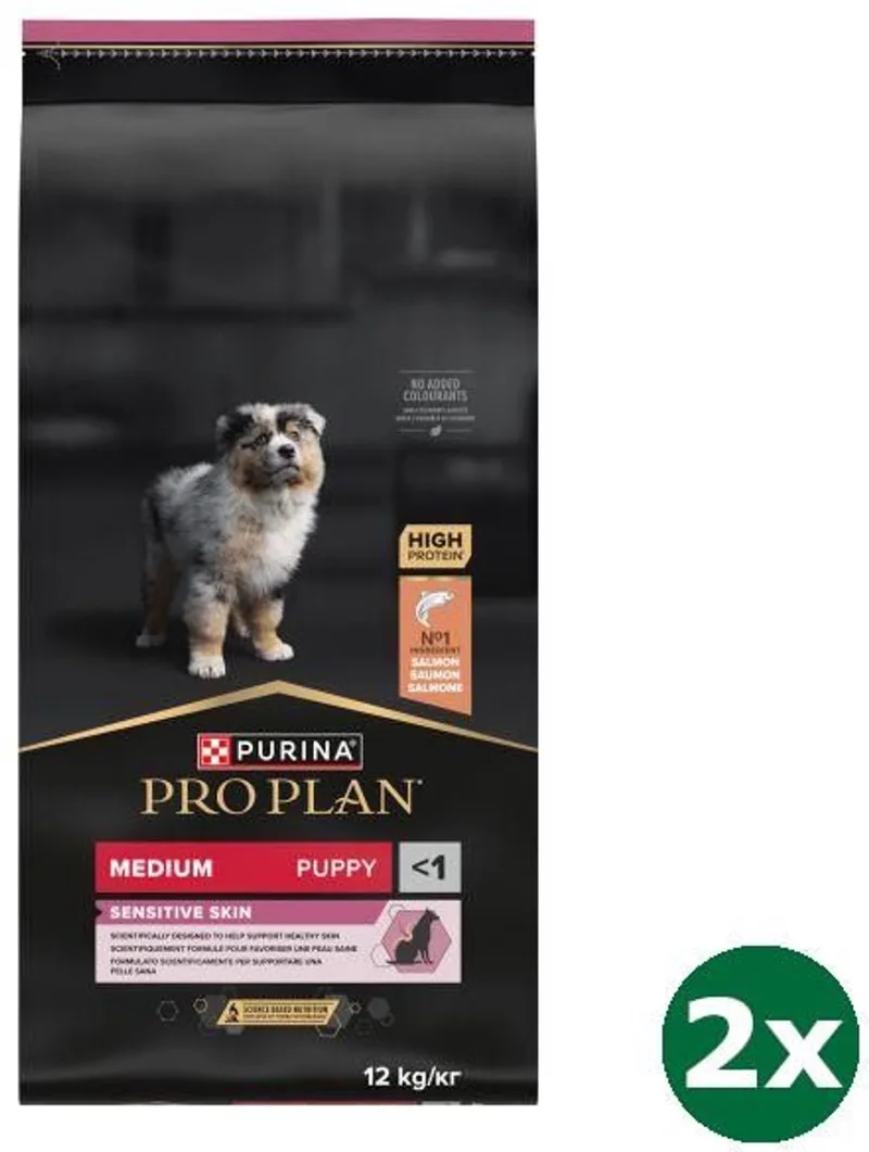 2x12 kg Pro plan puppy medium sensitive skin hondenvoer von Purina Pro Plan – Produktfoto
