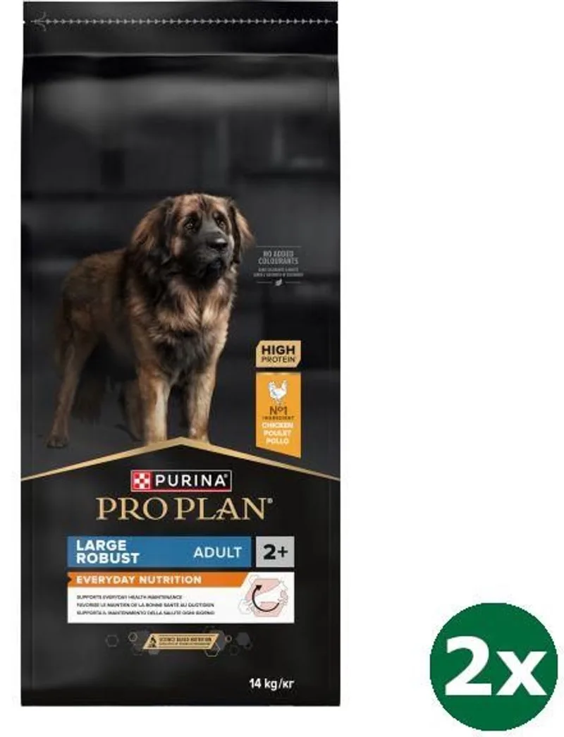 2x14 kg Pro plan dog adult large breed robuust kip hondenvoer fra Purina Pro Plan – produktbillede