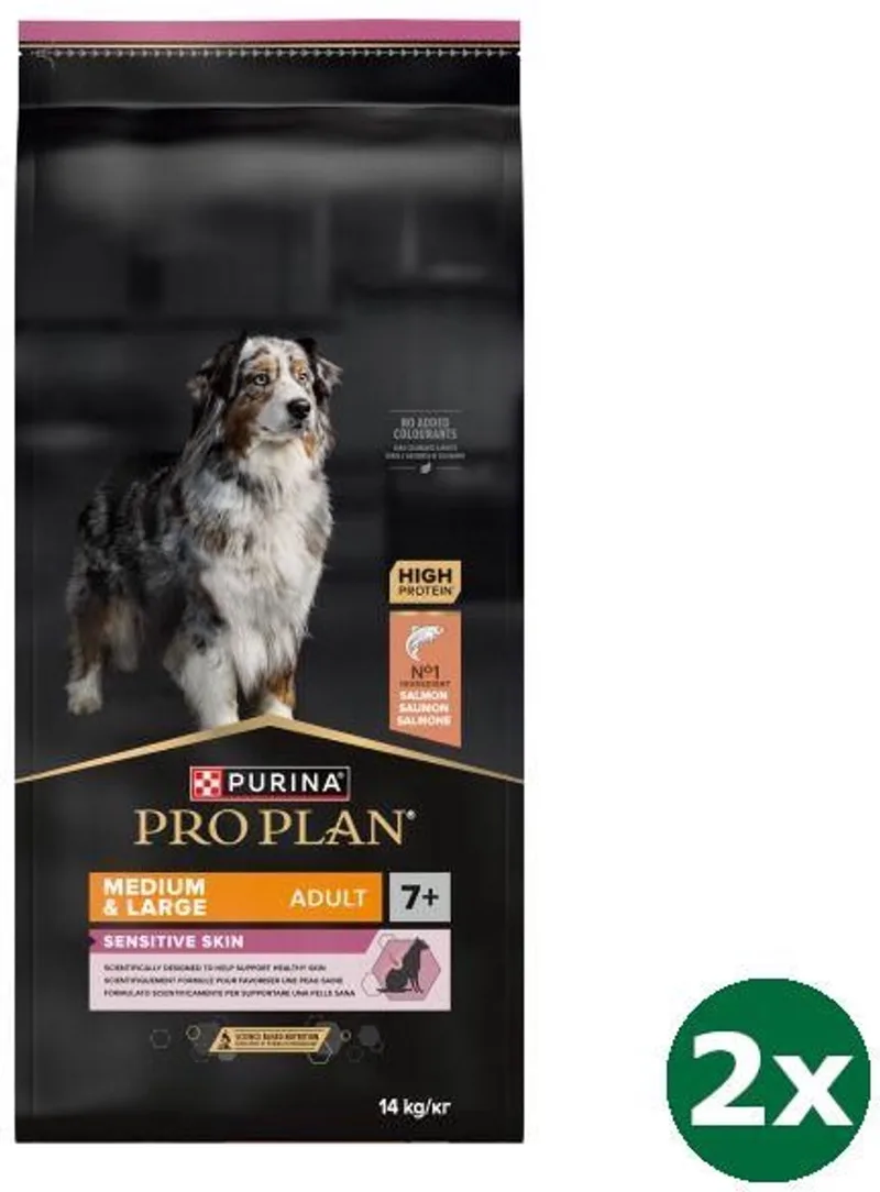 2x14 kg Pro plan dog adult medium / large 7+ sensitive skin hondenvoer von Purina Pro Plan – Produktfoto