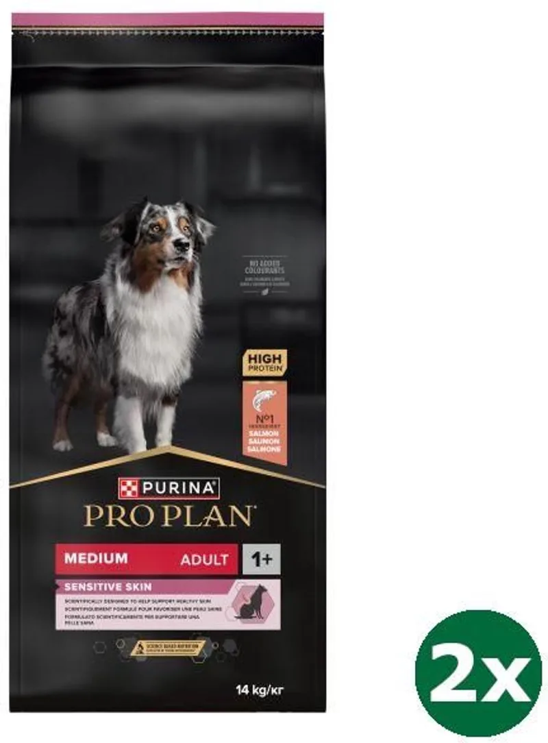 2x14 kg Pro plan dog adult medium sensitive skin hondenvoer by Purina Pro Plan – product photo