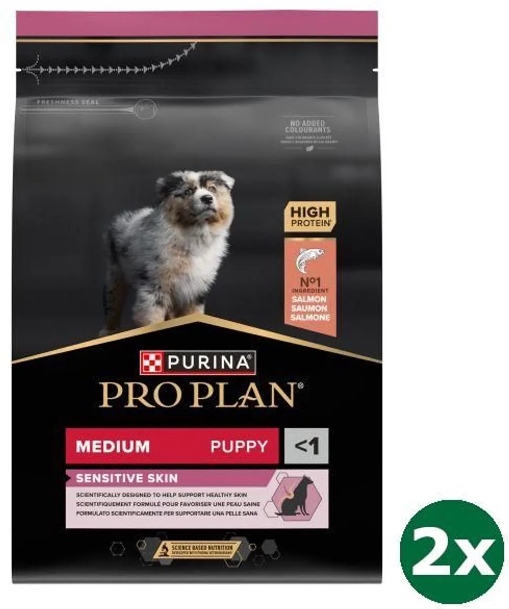2x3 kg Pro plan puppy medium sensitive skin hondenvoer by Purina Pro Plan – product photo