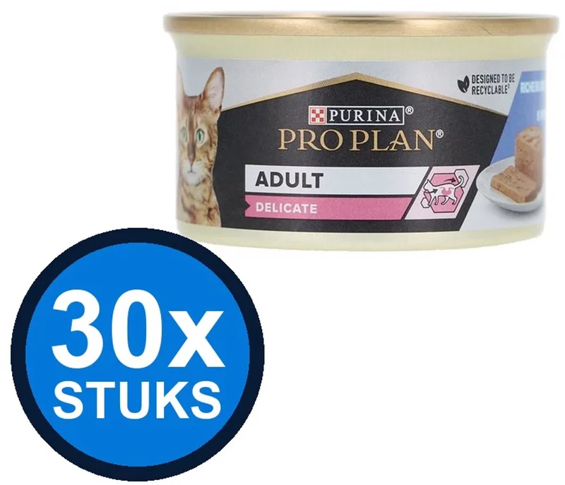30x Pro Plan - Cat Mousse Delicate Kalkoen - Kattenvoer Natvoer - 85 g de Purina Pro Plan – photo produit