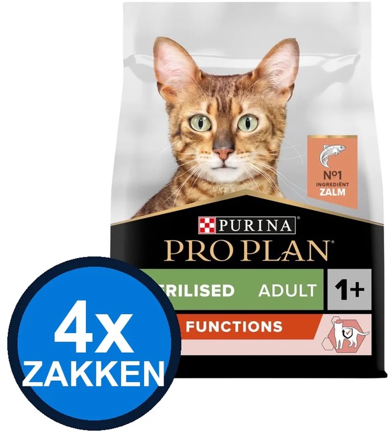 4x Pro Plan - Adult Sterilised Vital Functions Zalm - Kattenvoer Droogvoer - 1.5 kg de Purina Pro Plan – photo produit