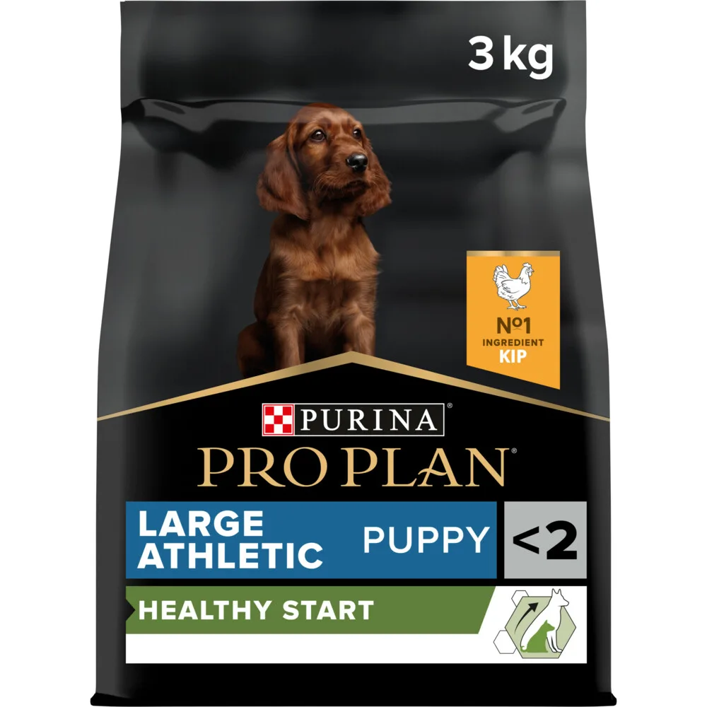 4x Pro Plan Hondenvoer Droog Puppy Large Athletic Healthy Start Kip 3 kg fra Purina Pro Plan – produktbillede