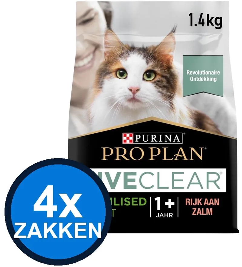 4x Pro Plan - Live Clear Sterilised Zalm - Kattenvoer Droogvoer - 1.4 kg by Purina Pro Plan – product photo