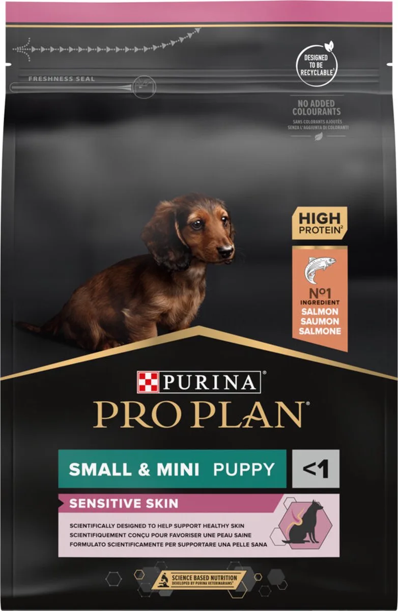 4x Pro Plan Puppy Small & Mini Sensitive Skin Zalm 3 kg de Purina Pro Plan – photo produit
