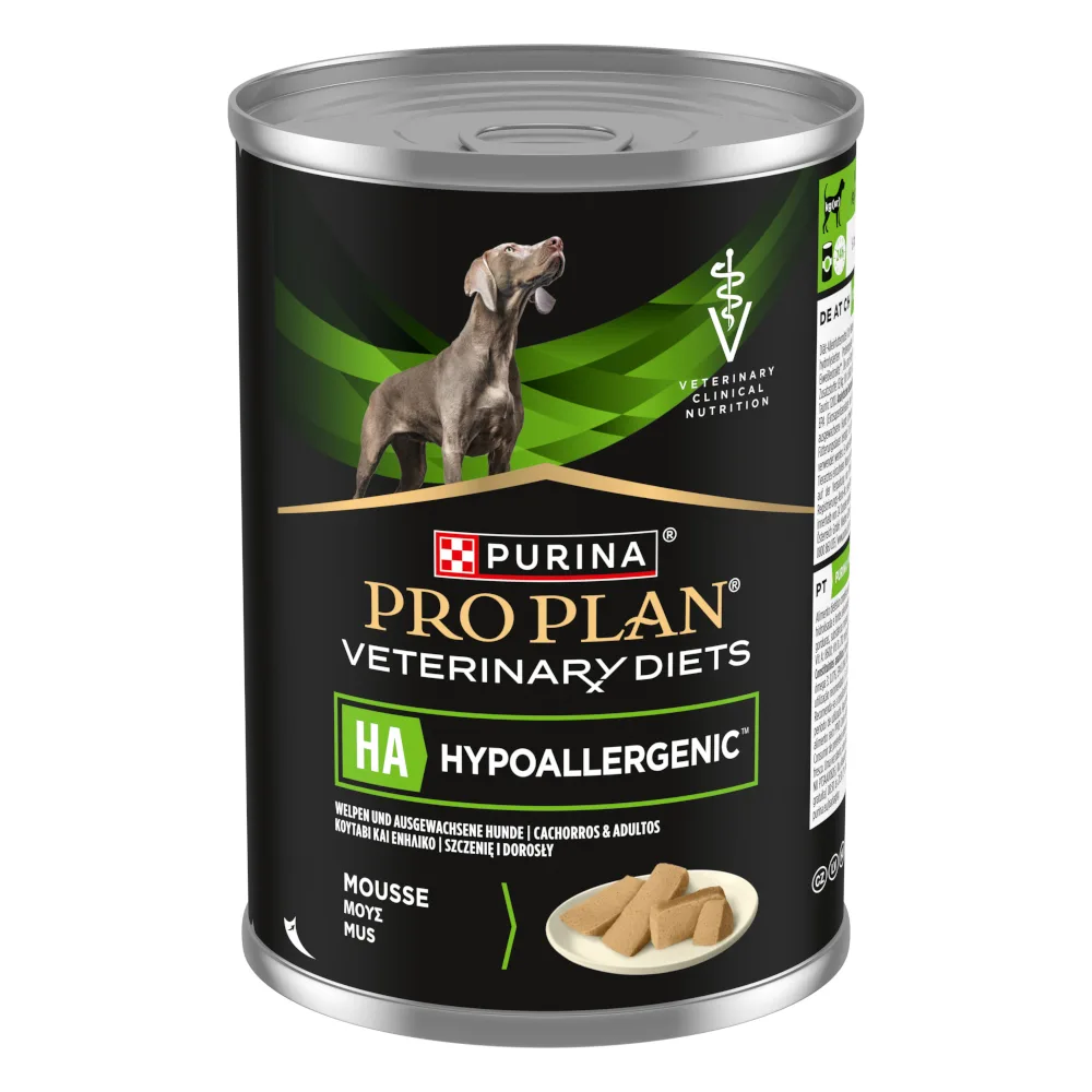 5 % korting! 2 x 400 g Purina Pro Plan Veterinary Diet Mousse natvoer voor honden - Mousse Hypoallergenic 2 x 400 g van Purina Pro Plan – productfoto