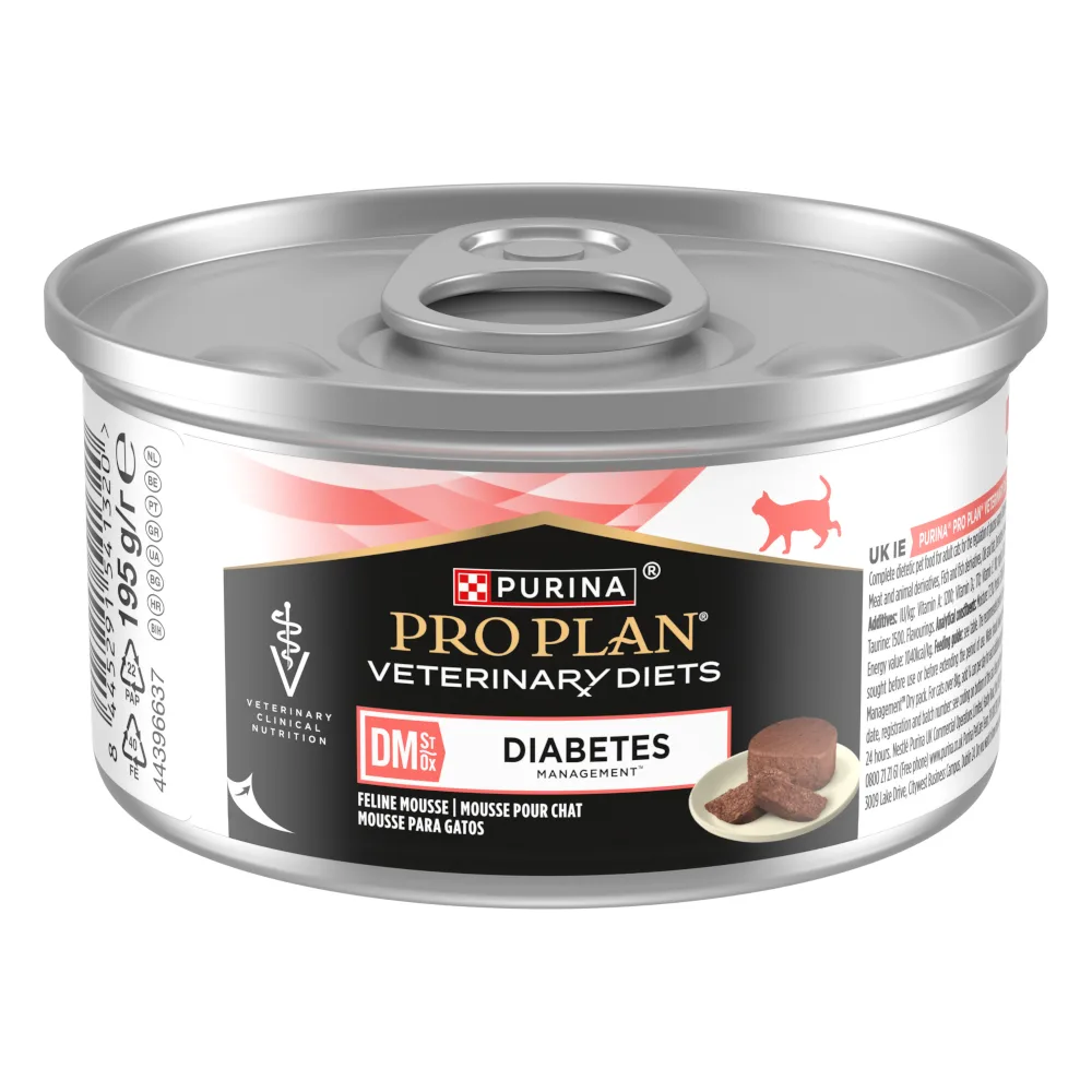 5 % korting! 2 x Purina Pro Plan natvoer voor katten - DM ST/OX Diabetes Management 48 x 195 g från Purina Pro Plan – produktbild