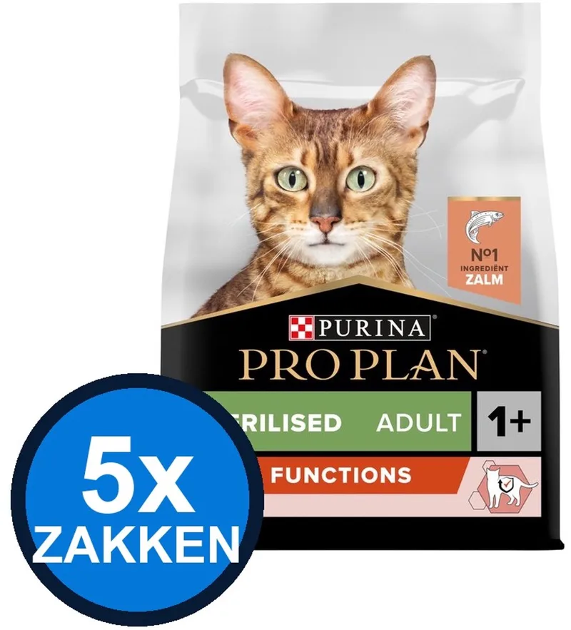 5x Pro Plan - Adult Sterilised Vital Functions Zalm - Kattenvoer Droogvoer - 1.5 kg by Purina Pro Plan – product photo