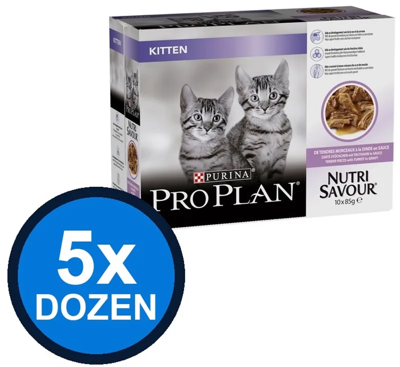 5x Pro Plan - Cat Pouch Junior Kalkoen in Saus - Kattenvoer Natvoer - 850 g by Purina Pro Plan – product photo