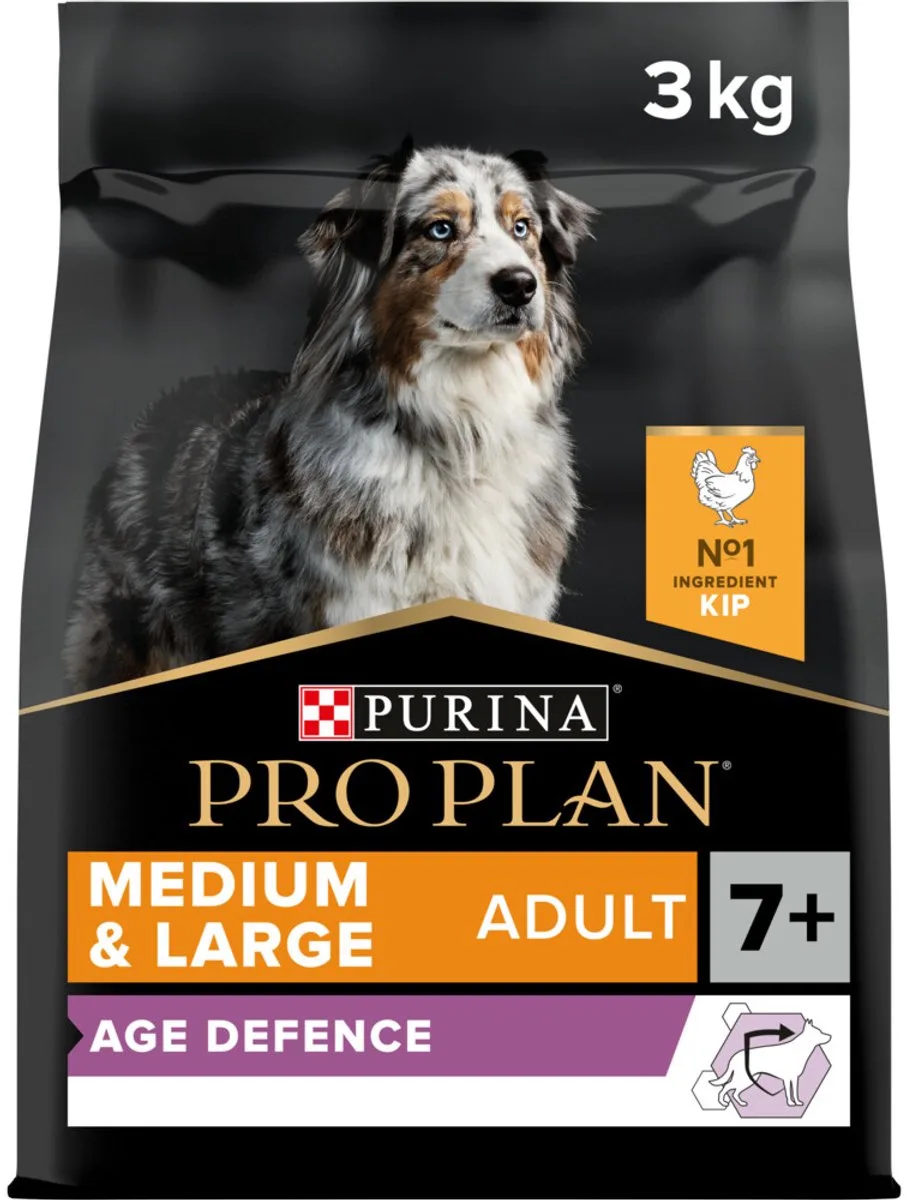 Adult 7+ - Medium & Large - Age Defence - Kip - 2 x 3kg de Purina Pro Plan – photo produit
