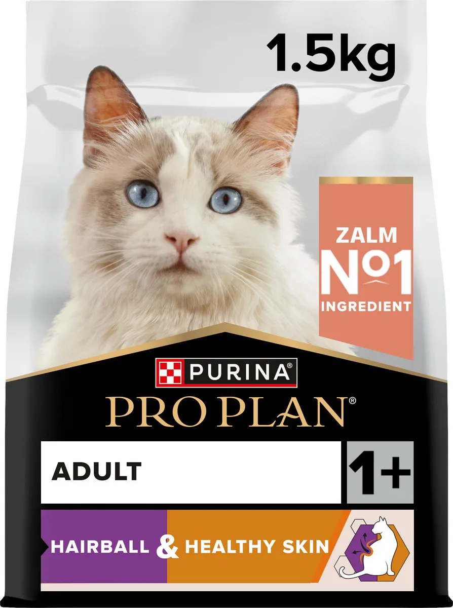 Adult Adult Hairball & Healthy Skin Rijk aan Zalm - 6 x 1.5 kg van Purina Pro Plan – productfoto