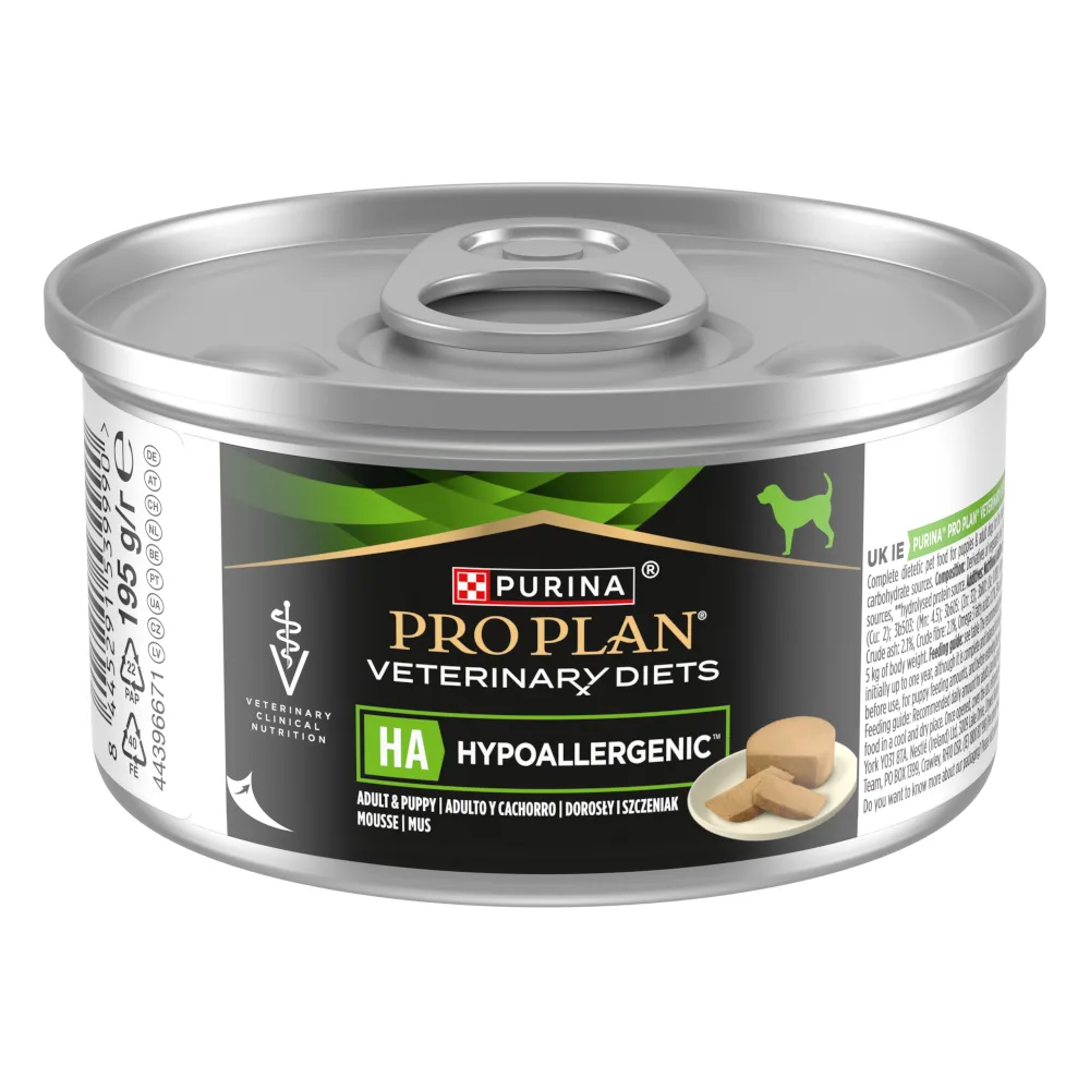 Canine HA hypoallergeen natvoer in moussevorm 195 gr de Purina Pro Plan – photo produit
