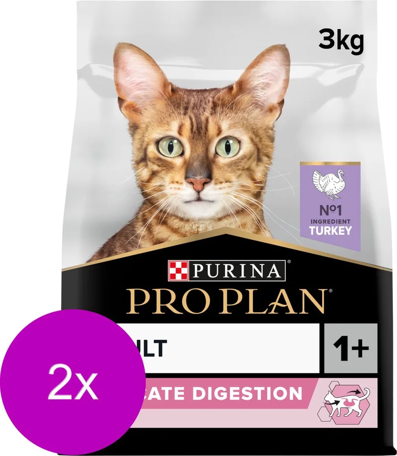 Cat Adult Delicate Kalkoen&Rijst - Kattenvoer - 2 x 3 kg by Purina Pro Plan – product photo