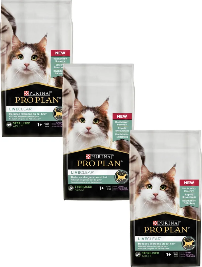 Cat Liveclear Sterilised Adult Kalkoen - Kattenvoer - 3 x 1.4 kg von Purina Pro Plan – Produktfoto