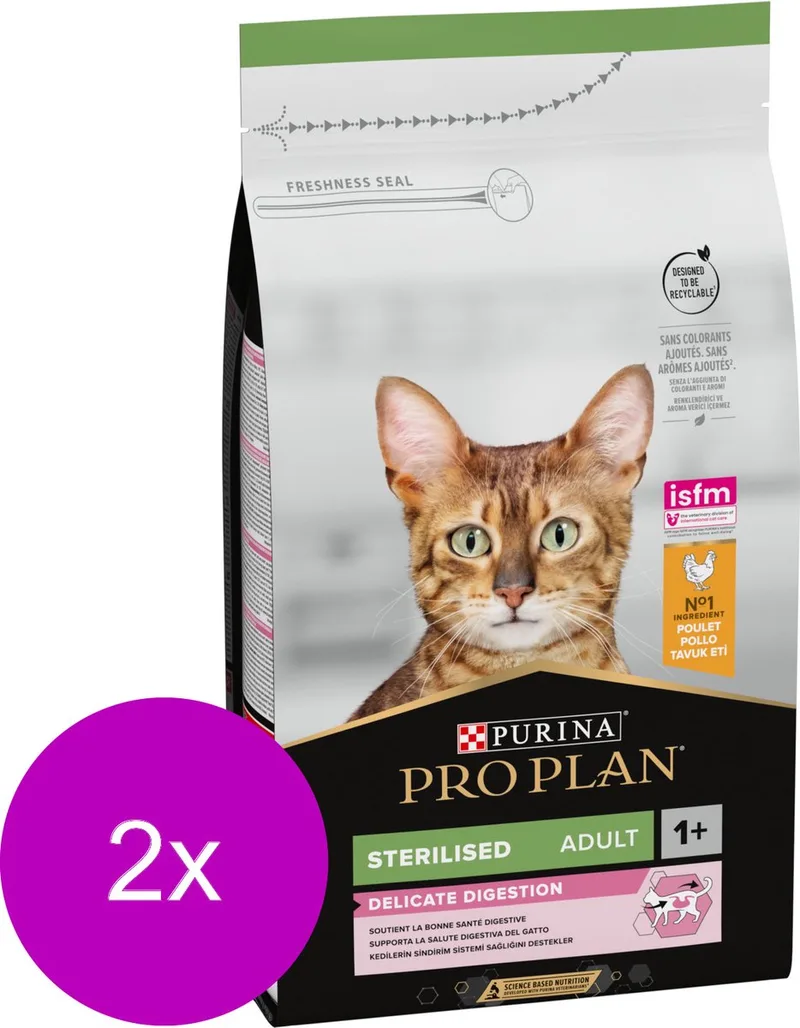 Cat Sterilised Kip - Kattenvoer - 2 x 1.5 kg de Purina Pro Plan – photo produit