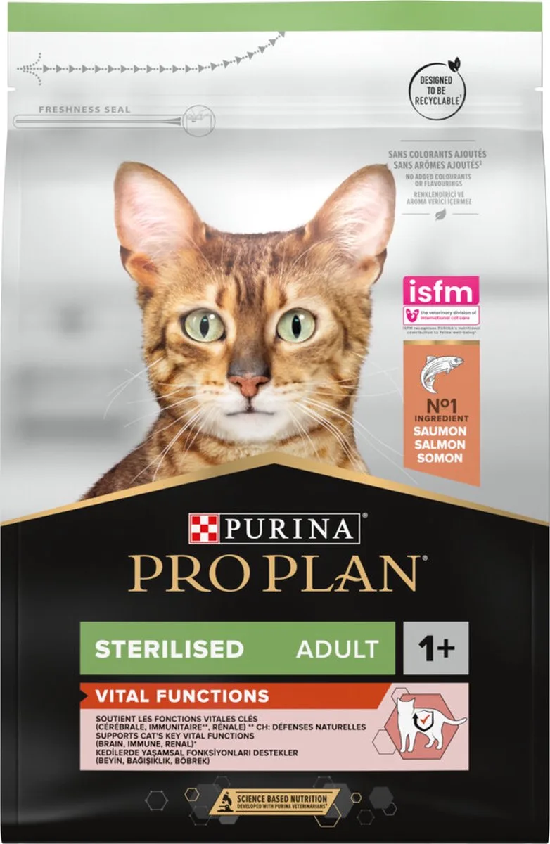 Cat Sterilised Sensitive Zalm - Kattenvoer - 4 x 3 kg von Purina Pro Plan – Produktfoto