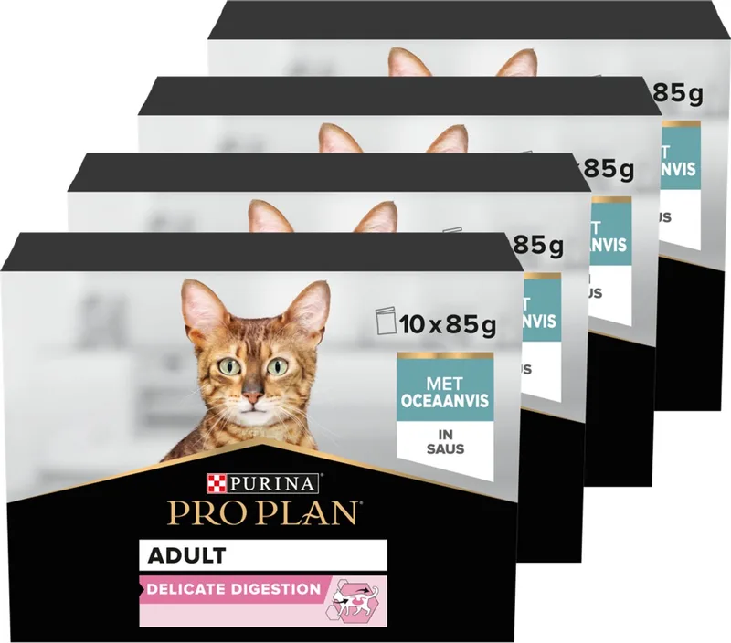 Delicate Digestion Kat Multipack - Kattenvoer Natvoer - Vis - 40x85 g von Purina Pro Plan – Produktfoto