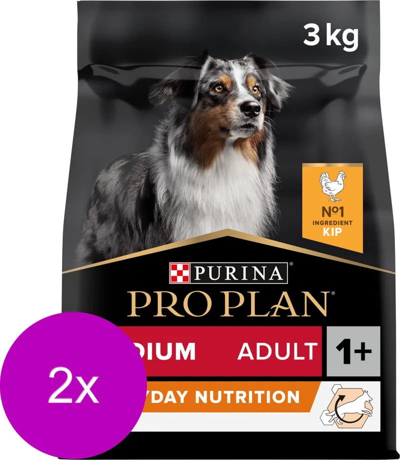 Dog Adult Medium Breed Kip - Hondenvoer - 2 x 3 kg de Purina Pro Plan – photo produit