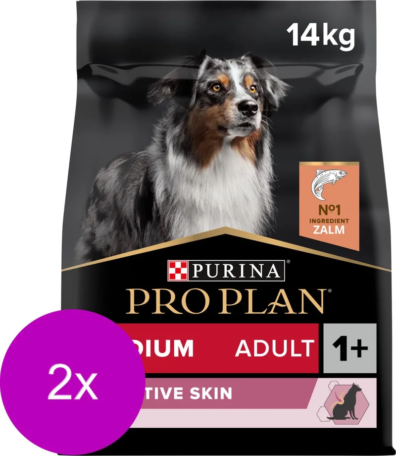 Dog Adult Medium Breed Sensitive Zalm - Hondenvoer - 2 x 14 kg by Purina Pro Plan – product photo