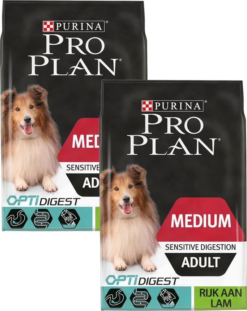 Dog Adult Medium Sensitive Digestion Lam - Hondenvoer - 2 x 3 kg de Purina Pro Plan – photo produit