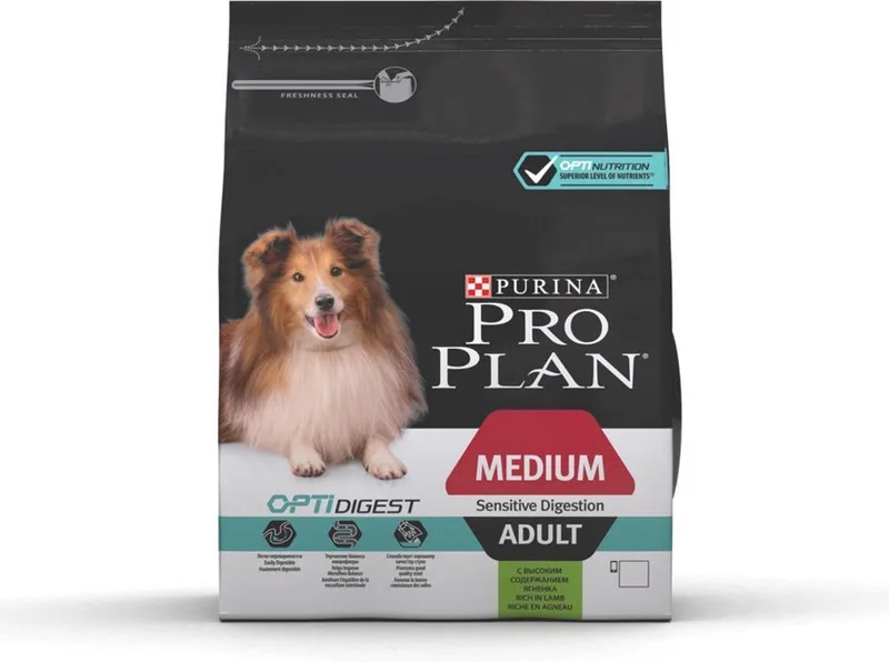 Dog Adult Medium Sensitive Digestion Lam - Hondenvoer - 4 x 3 kg by Purina Pro Plan – product photo
