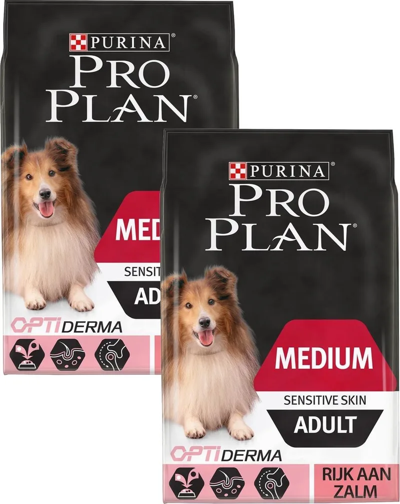 Dog Adult Medium Sensitive Skin - Zalm - Hondenvoer - 2 x 3 kg de Purina Pro Plan – photo produit