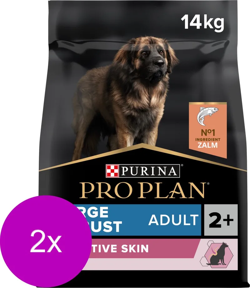 Dog Adult Robuust Sensitive Skin - Hondenvoer - 2 x Zalm 14 kg de Purina Pro Plan – photo produit