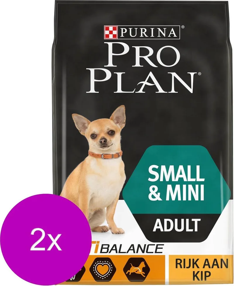 Dog Adult Small & Mini Breed Kip - Hondenvoer - 2 x 3 kg de Purina Pro Plan – photo produit