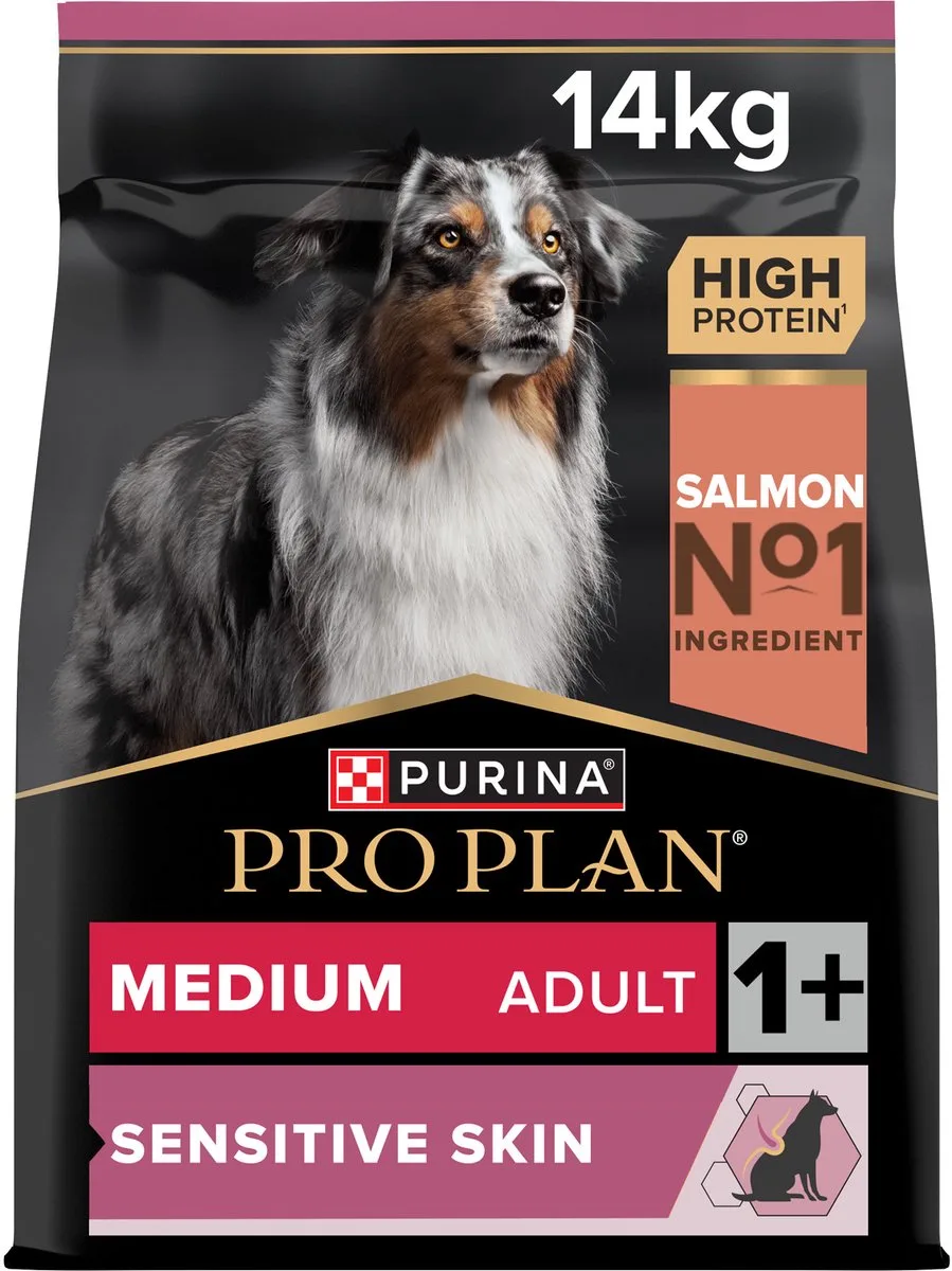 Dog - Medium Adult - Sensitive Skin - Zalm - 2 x 14 kg von Purina Pro Plan – Produktfoto