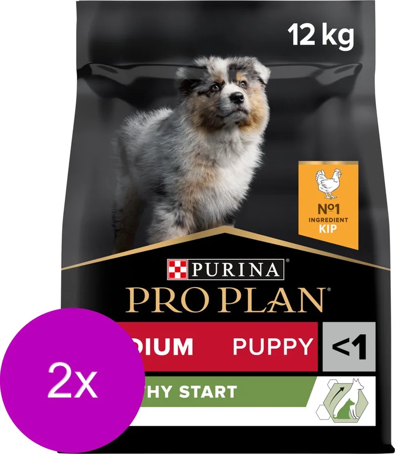 Dog Puppy Medium Breed Kip - Hondenvoer - 2 x 12 kg by Purina Pro Plan – product photo