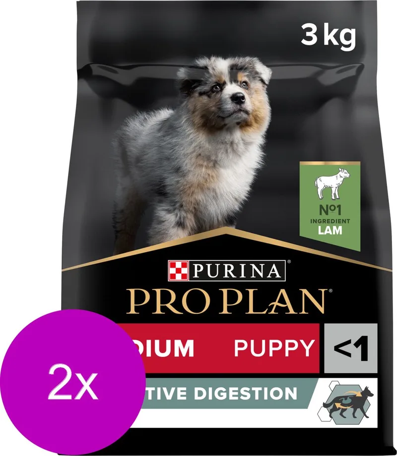 Dog Puppy Medium Breed Sensitive Digestion Lam - Hondenvoer - 2 x 3 kg by Purina Pro Plan – product photo