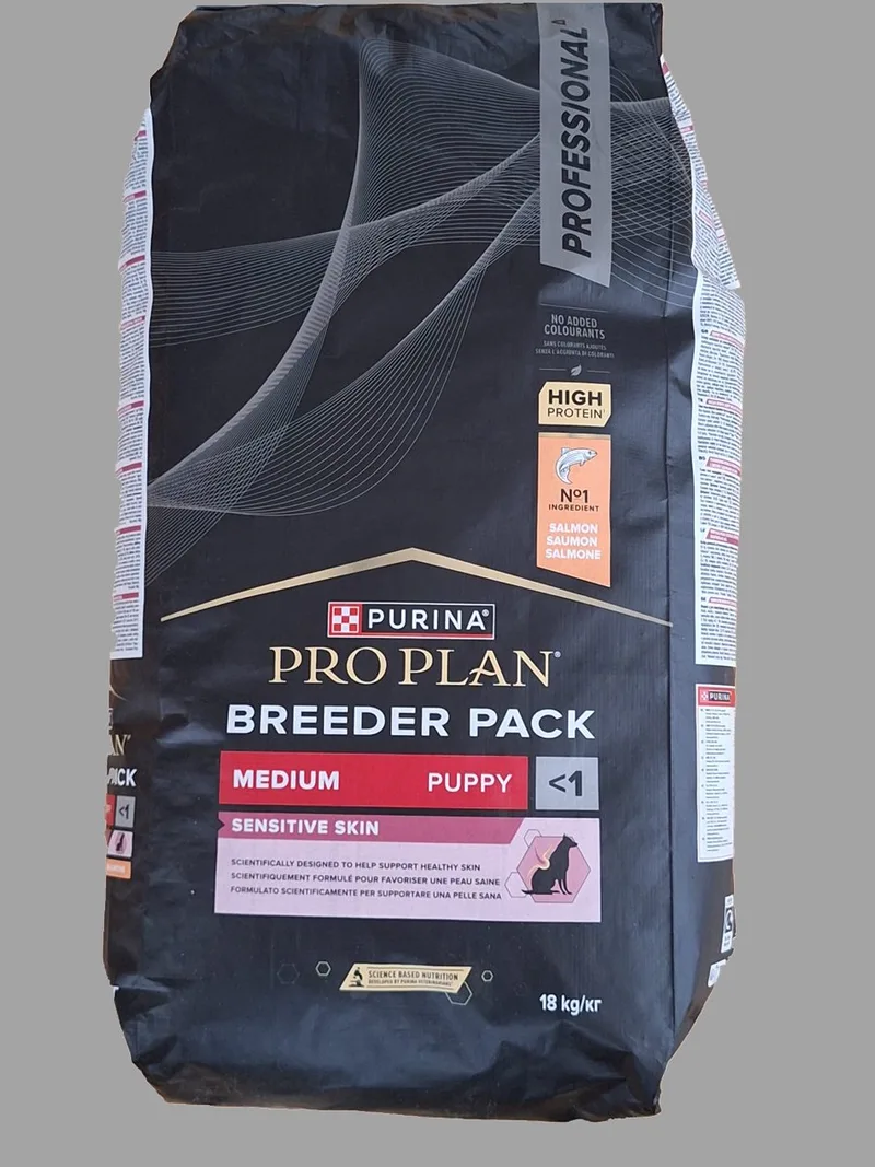Dog Puppy Medium Sensitive Skin - Hondenvoer - Zalm 18 kg Breederbag by Purina Pro Plan – product photo